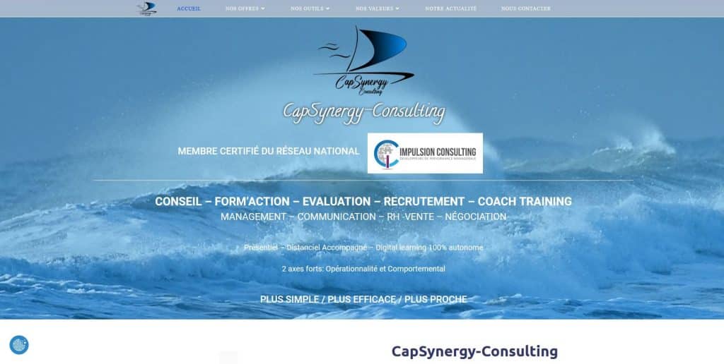 lien image du site internet capsynergy-consulting.fr, un cabinet de conseils spécialisé en management opérationnel, en communication, en commerce et relations humaines.