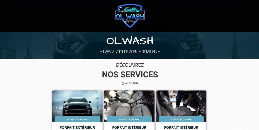 lien image du site olwash.fr, service de nettoyage et detailing voiture à agen