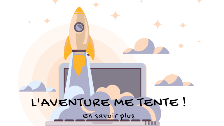 image fusée avec titre "l'aventure me tente", pour la création de site internet sur agen